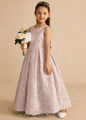 Azazie Pipssy Blushing Pink A-Line Pleated Floral Burnout Dress