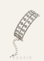 Rhinestone Lattice Bracelet  silver