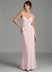 Azazie Suttona Blushing Pink Mermaid Chiffon Dress