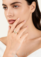 Double Pear Zirconia Ring  gold