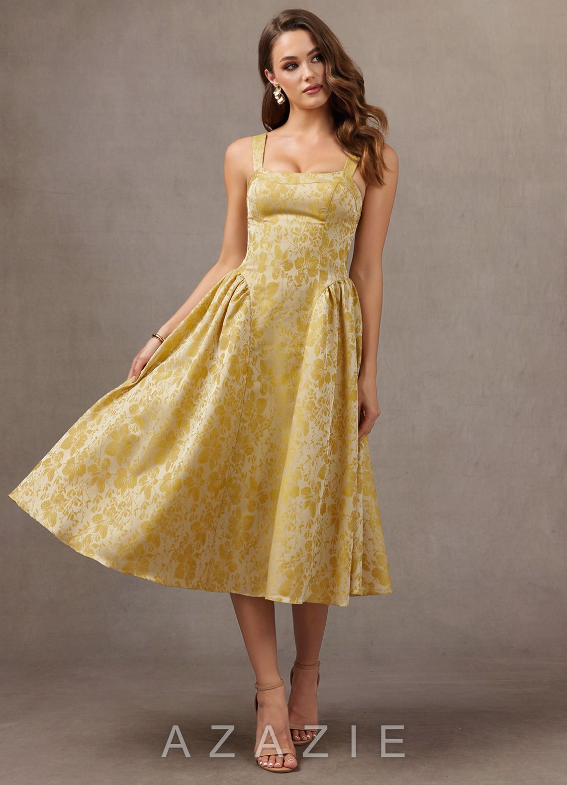 Shelly {color} Midi Dress  sp_honey_bloom_#hb134304