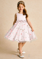Azazie Starri Blushing Pink Ball-Gown Beaded Matte Satin Dress blushing_pink