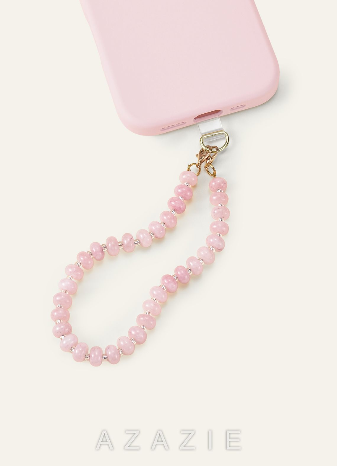 Natural Stone Bag Strap Charm Beads Embellished Phone Chain