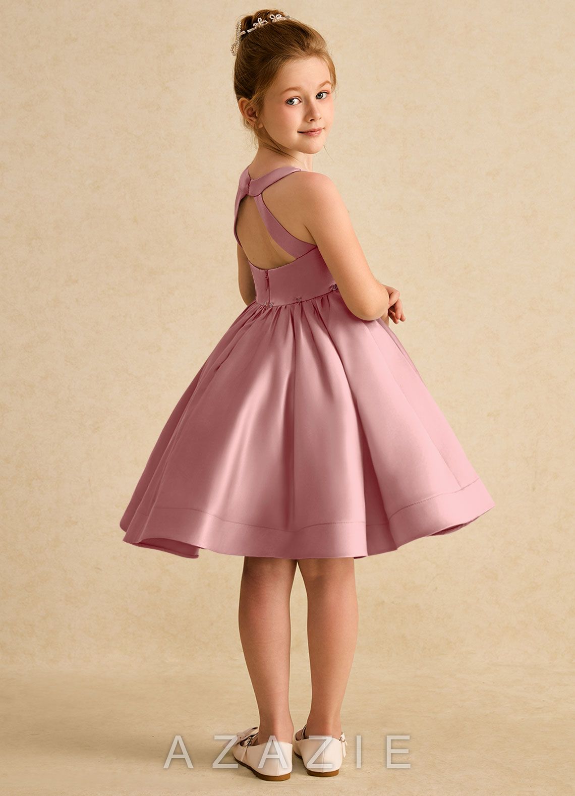 Azazie Julietta Dusty Rose Ball-Gown Convertible Tulle Dress dusty_rose