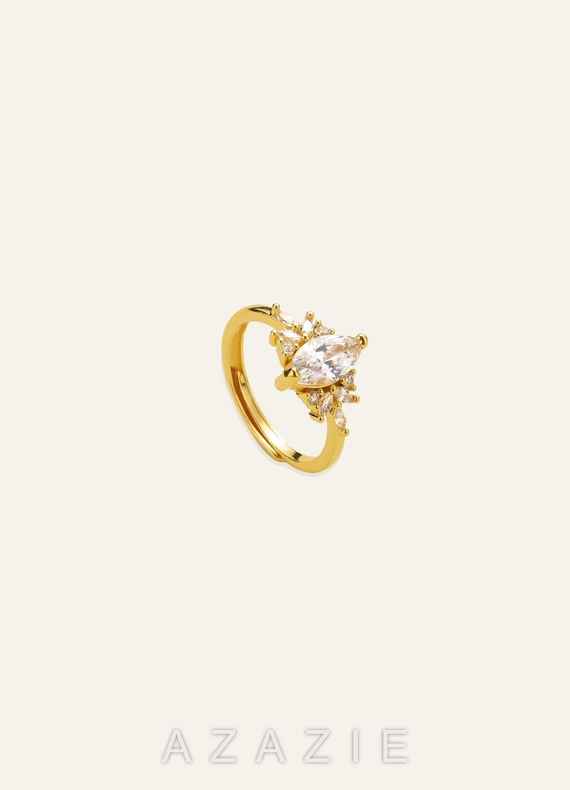 Marquise Zirconia Ring  gold