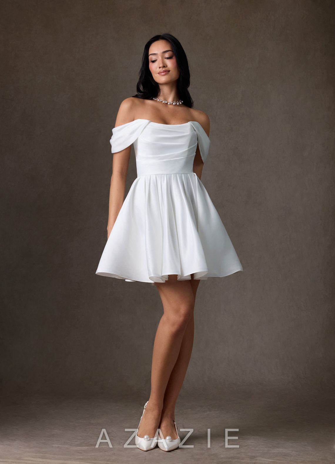 Azazie Anne Diamond White A-Line Satin Dress diamond_white