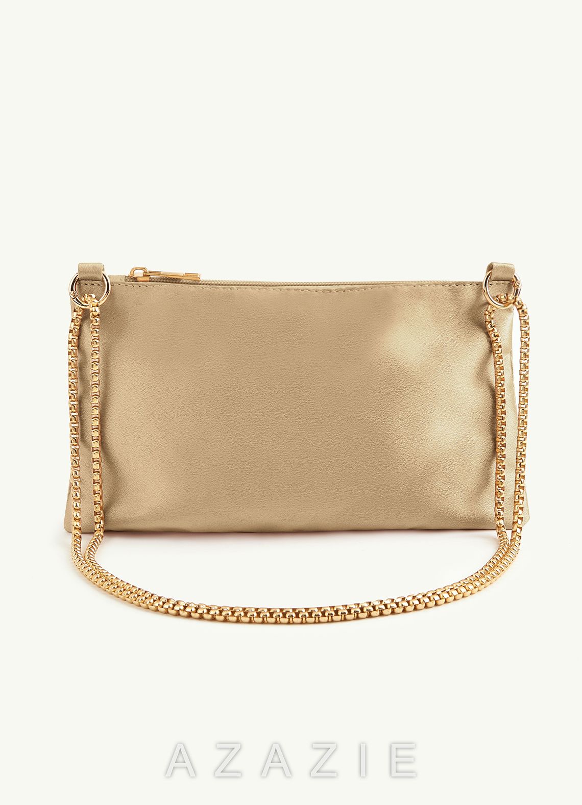 Matching Color Metallic Satin Adjustable Shoulder Bag
