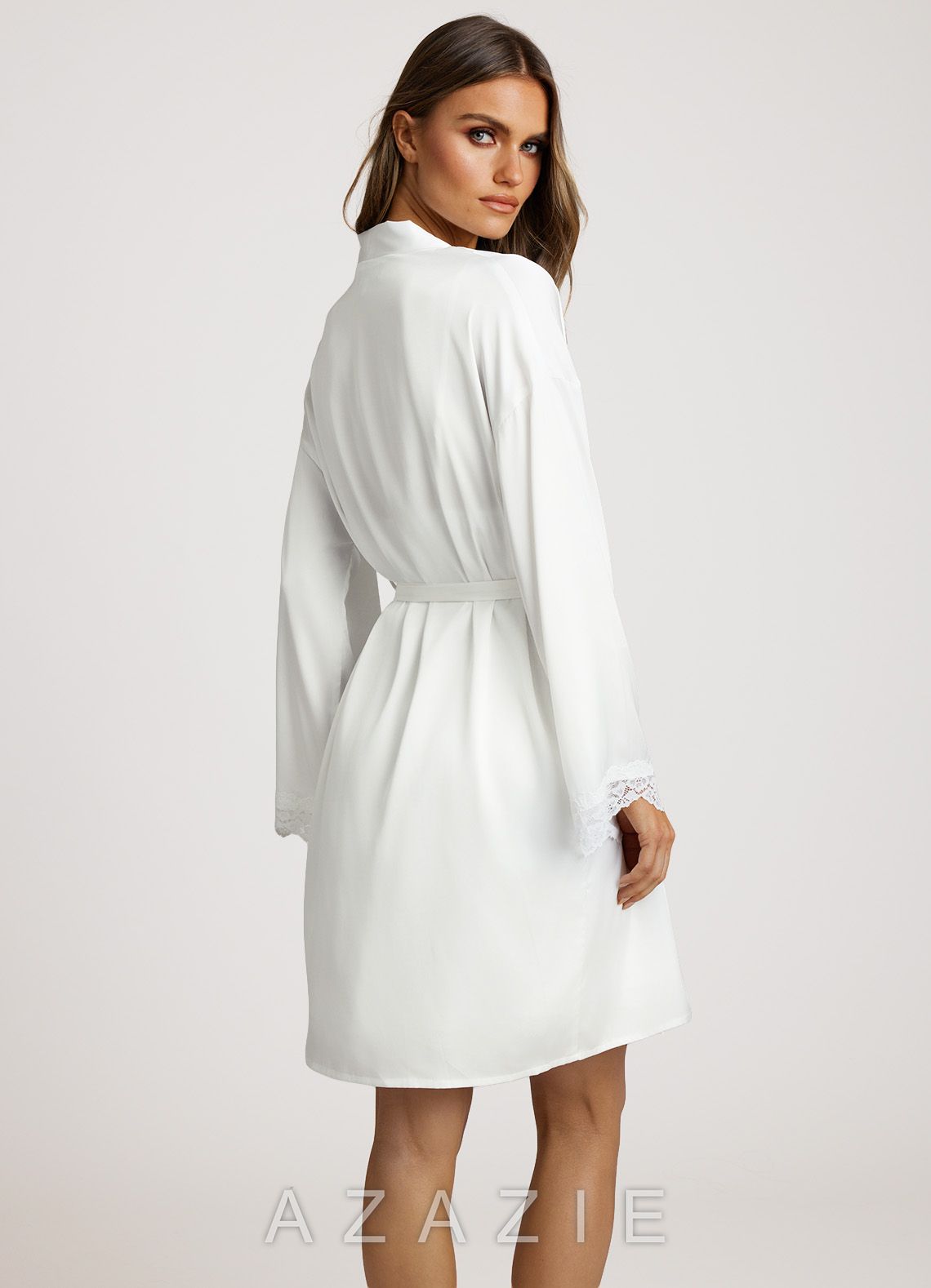 Satin Lace Robe & Slip Dress Set