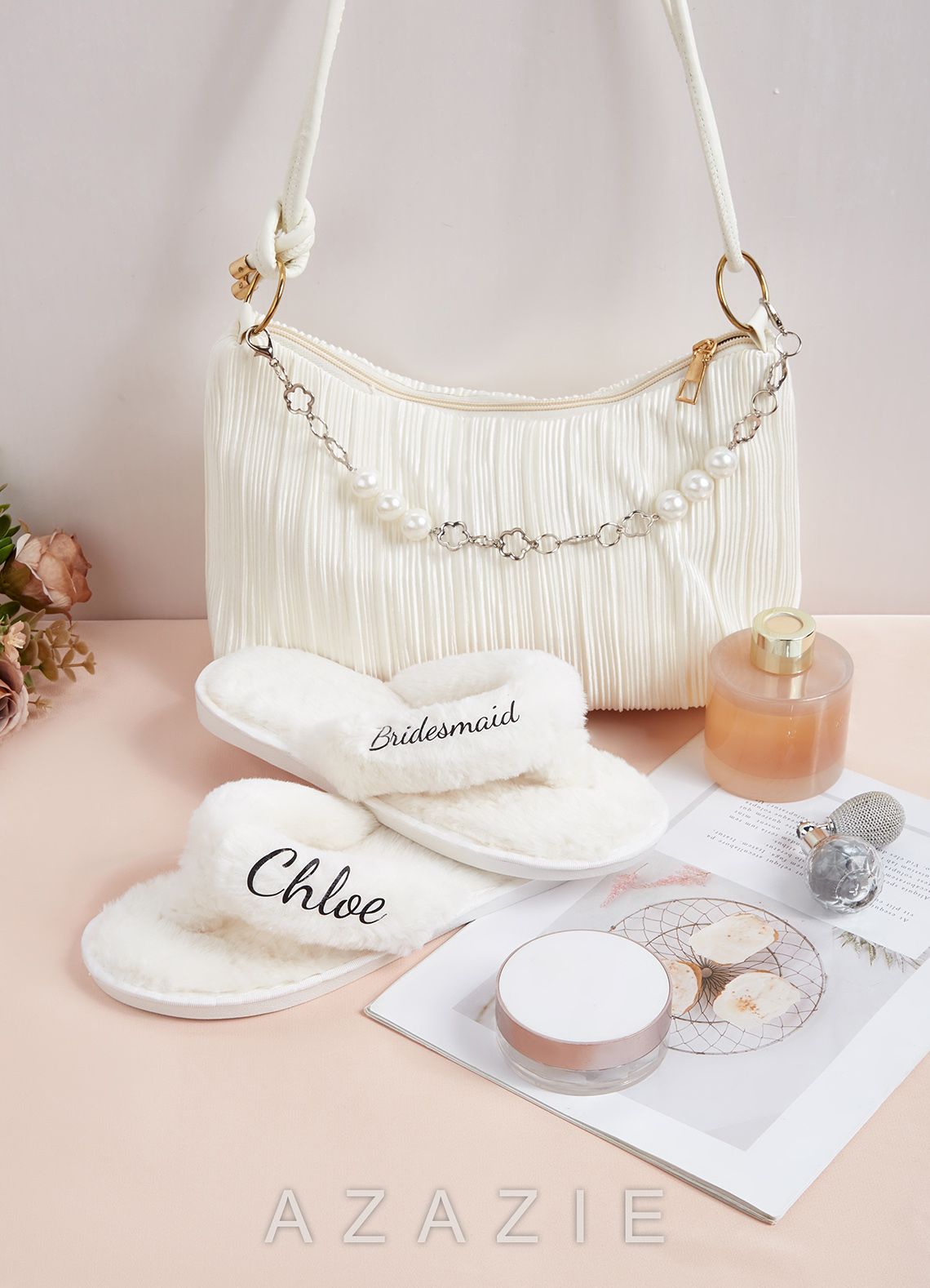 Personalized Bride Bridesmaid Fluffy Slippers