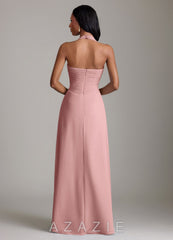 Azazie Clarisa Dusty Rose A-Line Pleated Chiffon Dress dusty_rose