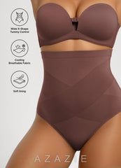 X-Shaped Tummy Control High Waist Stretch Shaping Thong