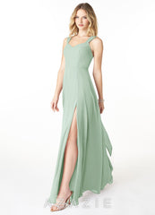 Azazie Julie Agave A-Line Sweetheart Neckline Chiffon Dress agave