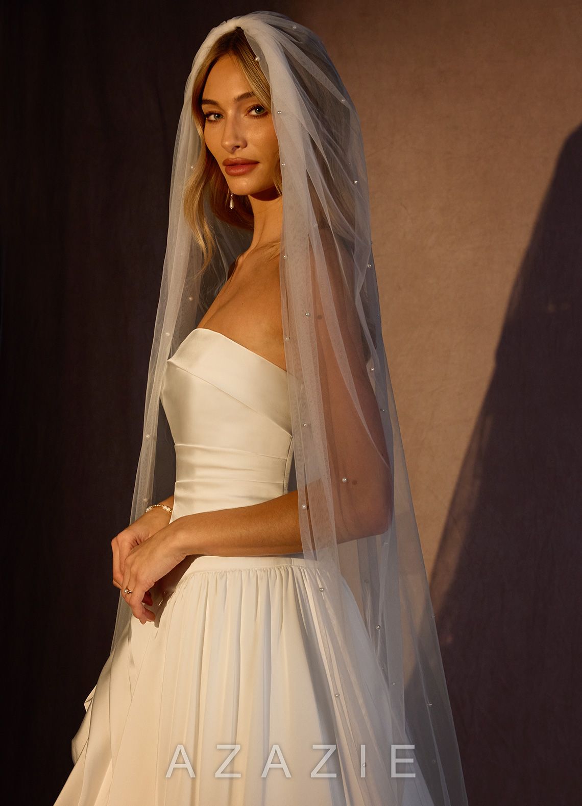 Jenna Pearl Chapel Veil  diamond_white
