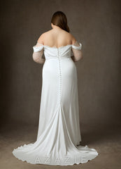 Azazie Alexa Diamond White A-Line Sweetheart Neckline Lace Dress