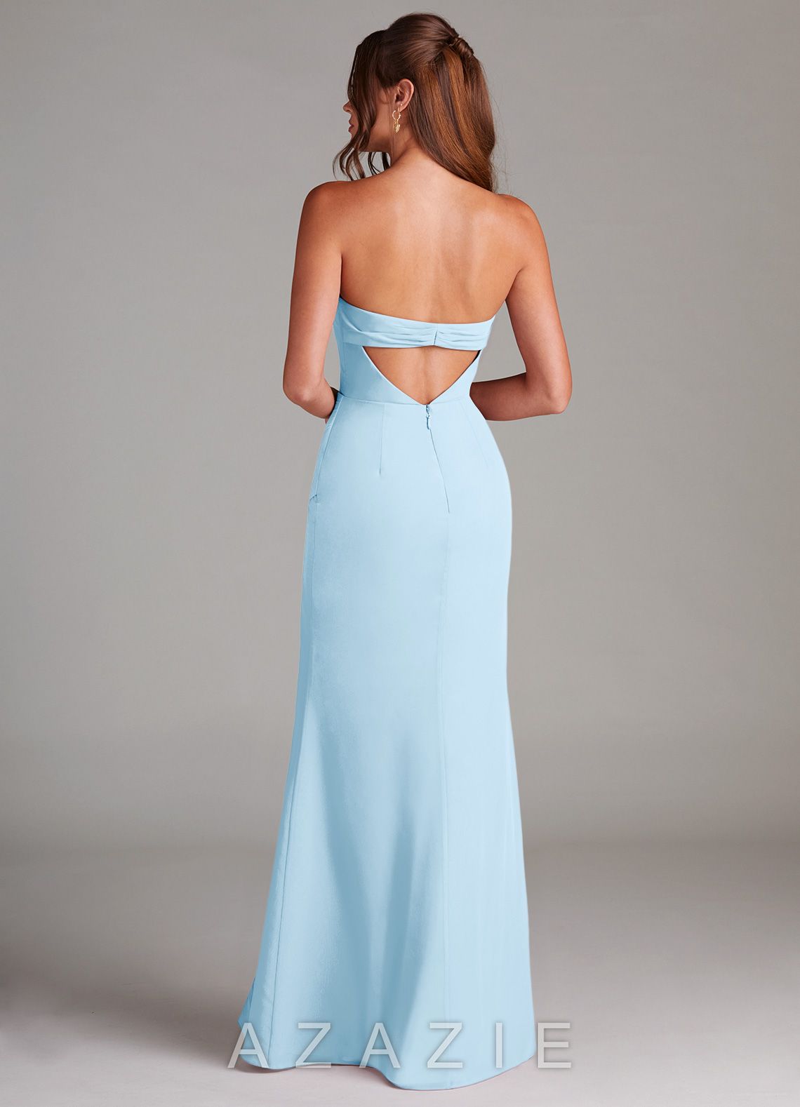 Azazie Leonis Sky Blue Sheath Strapless Chiffon Convertible Dress sky_blue