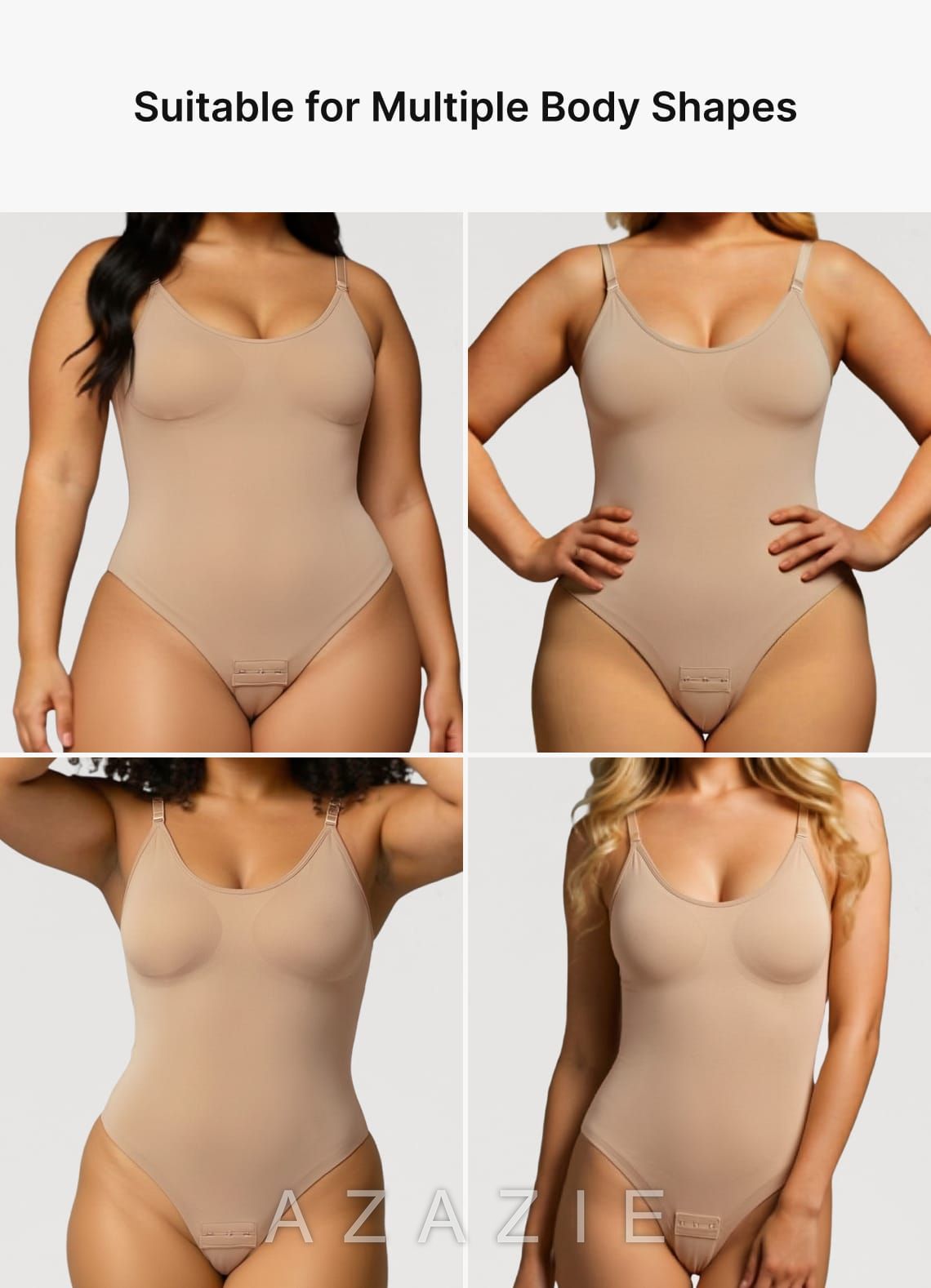 Thin Strap Seamless Invisible Thong Bodysuit  warm_nude