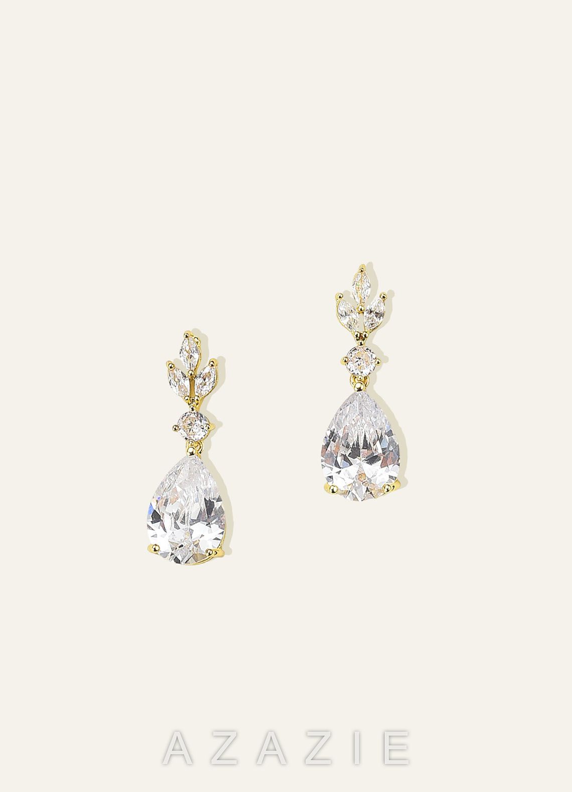 Leaf Teardrop Drop Earrings