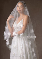 3D Flowers Cathedral Veil