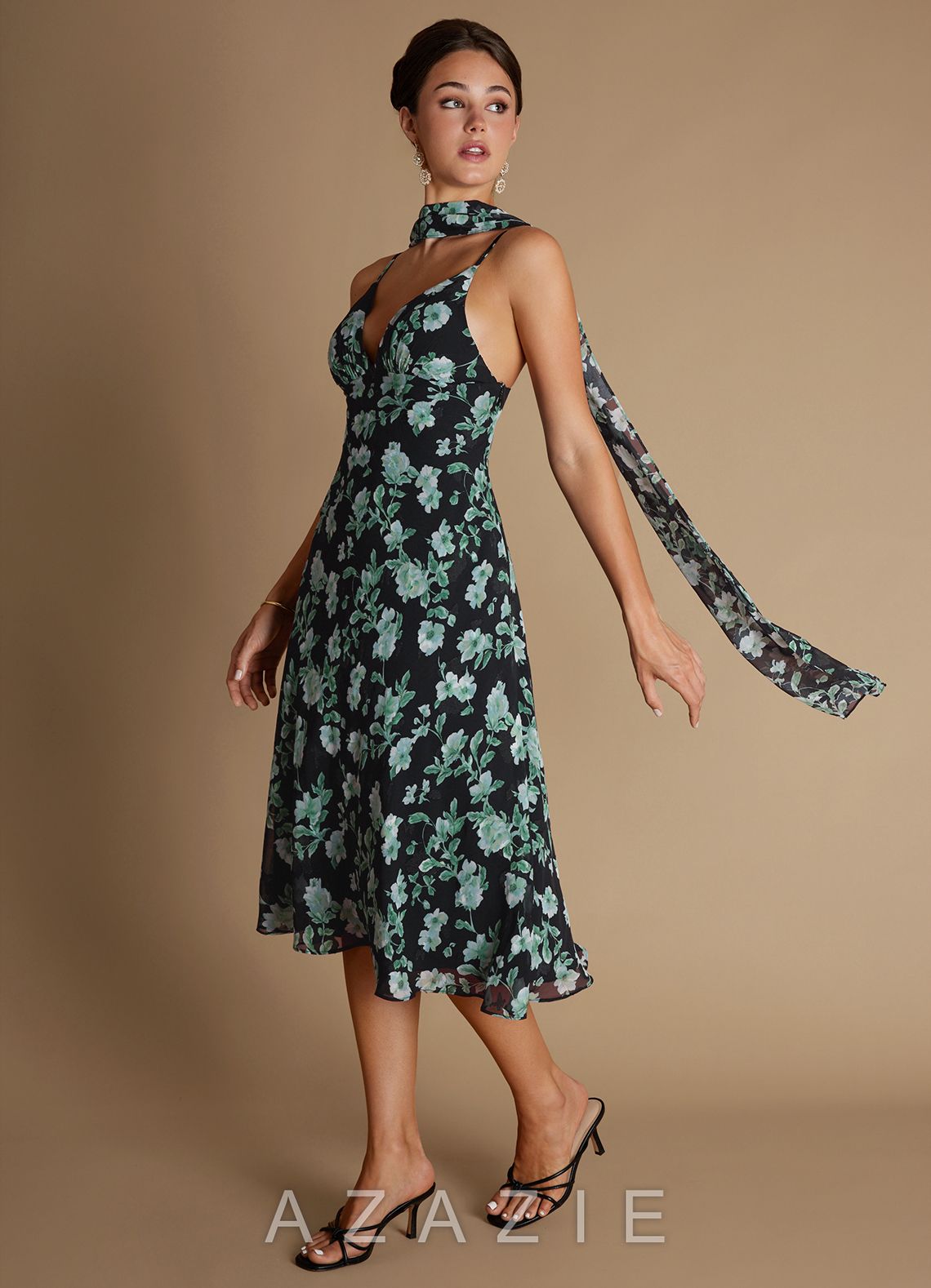 Julia {color} Midi Dress  sp_noir_bloom_#nb134373
