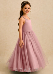 Azazie Aurora Dusty Rose A-Line Bow Tulle Dress dusty_rose