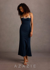 Jalise {color} Floral Neckline Maxi Dress  sp_navy/multi_#nm134264