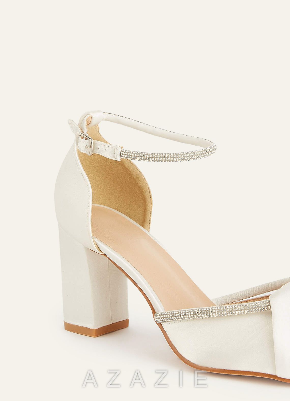 Rhinestone Strap Pointed Toe Block Heels