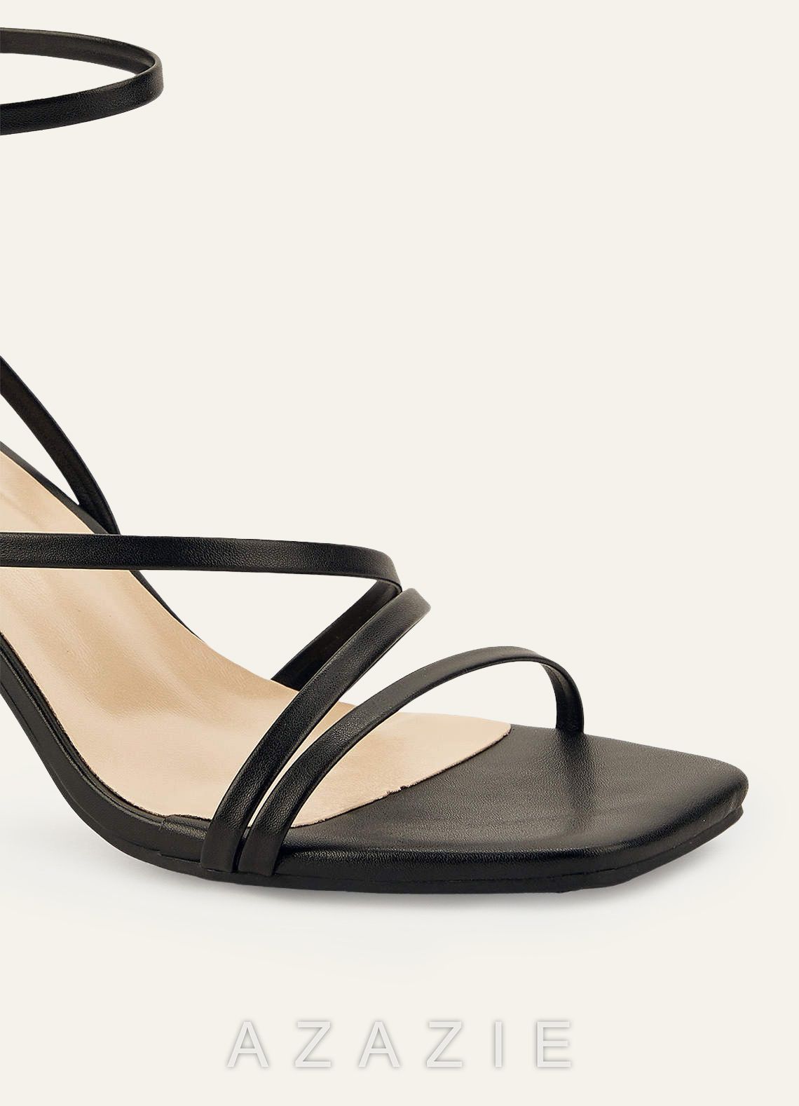 Ankle Strap Block Heel Sandals  black