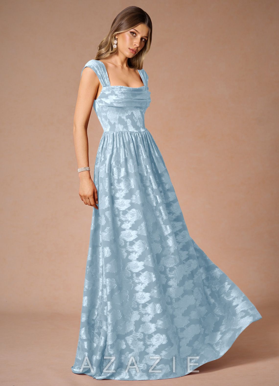 Hazel {color} Pleated Maxi Dress  sp_powder_blue_#pb134304