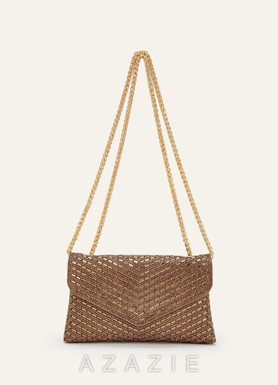 Rhinestone Sequin Embellished Envelope Shoulder Bag
