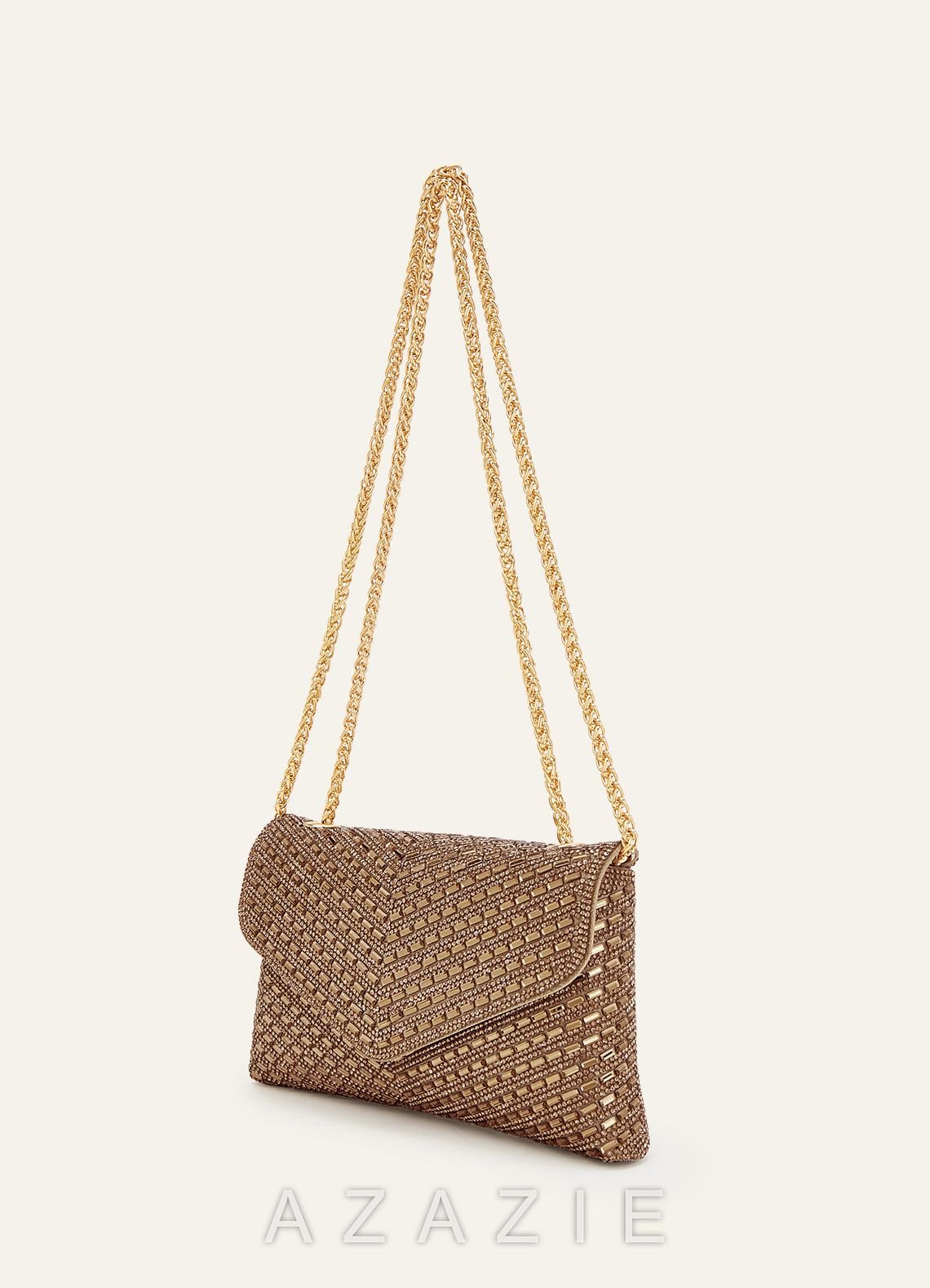 Rhinestone Sequin Embellished Envelope Shoulder Bag
