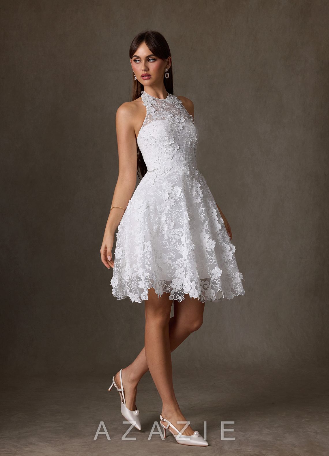 Azazie Cyra Diamond White A-Line Lace Dress diamond_white