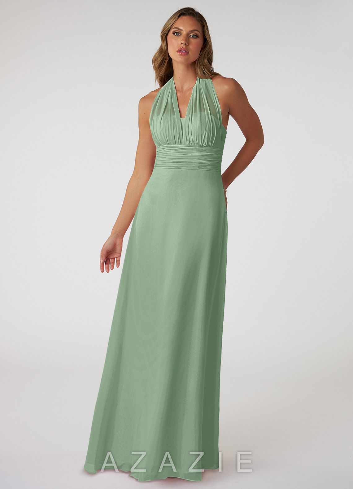 Azazie Fifi Matcha A-Line Strapless Chiffon Convertible Dress