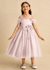 Azazie Juni Blushing Pink Ball-Gown Pleated Tulle Dress blushing_pink
