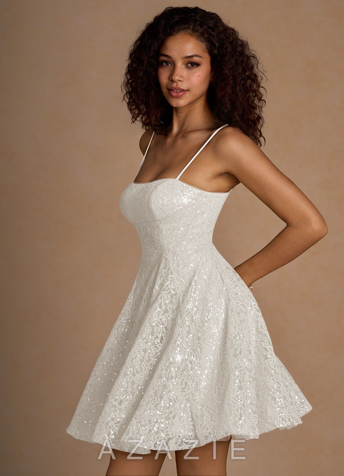 Xenia White Sequin Mini Dress