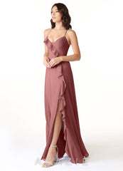 Azazie Tarni Amethyst A-Line Chiffon Dress amethyst