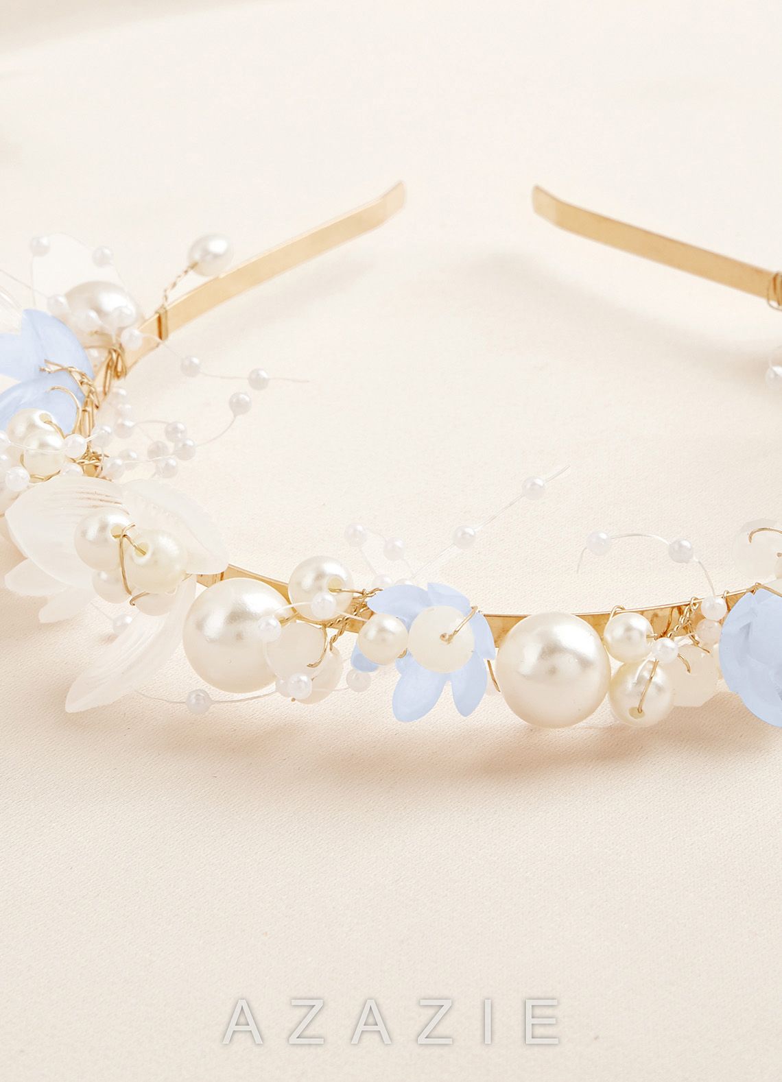 Pearl Floral Headband  baby_blue