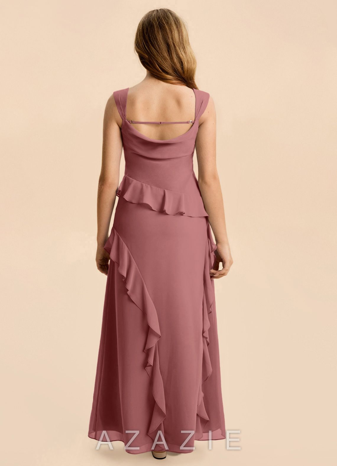 Azazie Sloane Junior Amethyst A-Line Sweetheart Neckline Chiffon Dress amethyst
