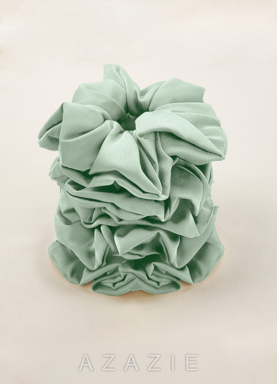 Matching Color Six-Piece Bridesmaid Stretch Satin Over Size Scrunchie Set