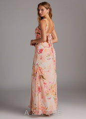 Azazie Jesaphine Abstract Bouquet Floral Sheath Bow Chiffon Dress abstract_bouquet_floral