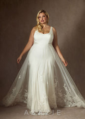 Azazie Ebony Wedding Dress Cream A-Line Sequins Crepe Back Satin Dress cream