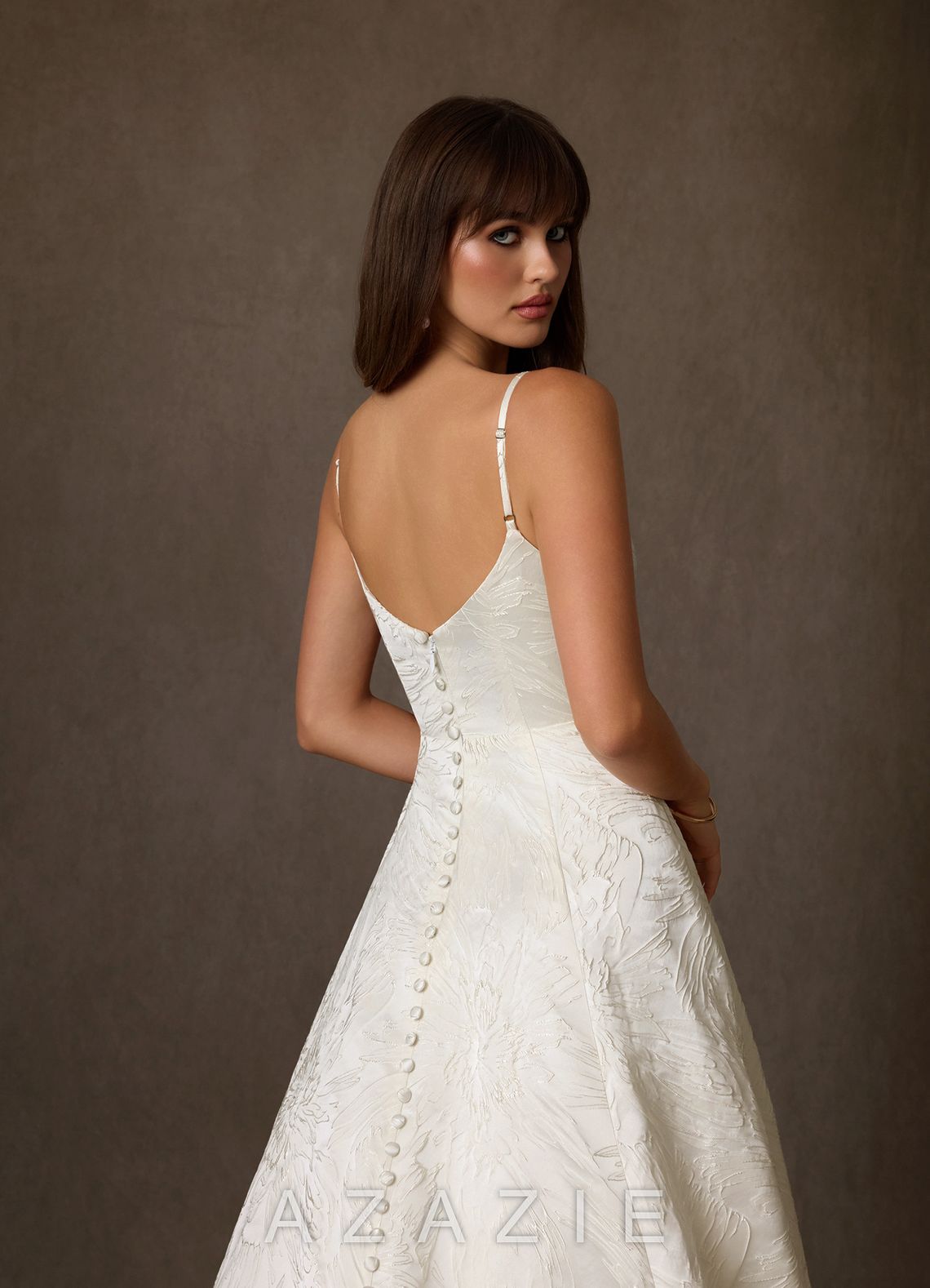 Azazie Selma Antique White A-Line Sweetheart Neckline Jacquard Dress antique_white