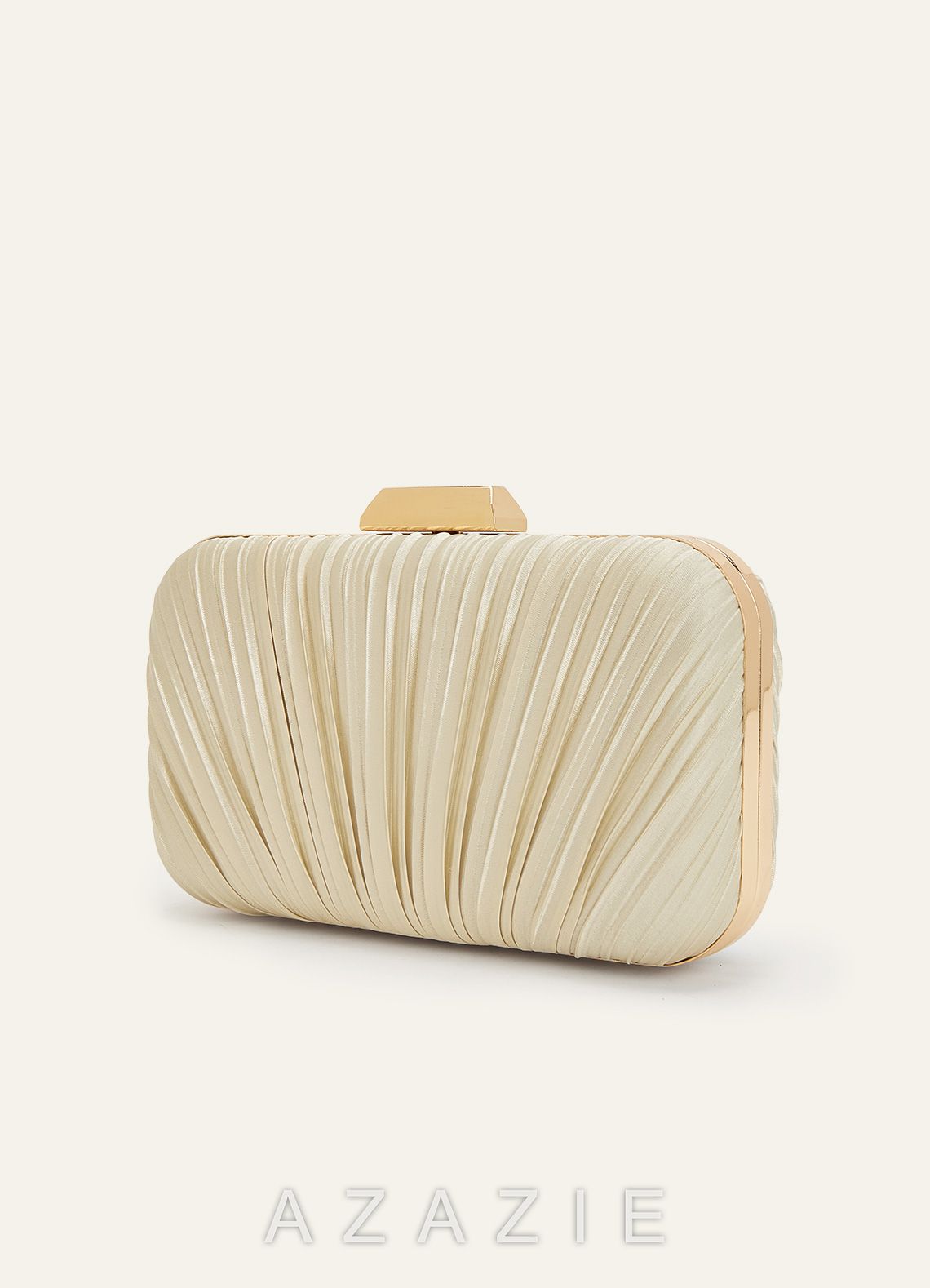 Matching Color Satin Pleated Clutch Bag