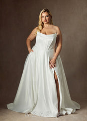 Azazie Katalina Diamond White Ball-Gown Strapless Satin Dress diamond_white