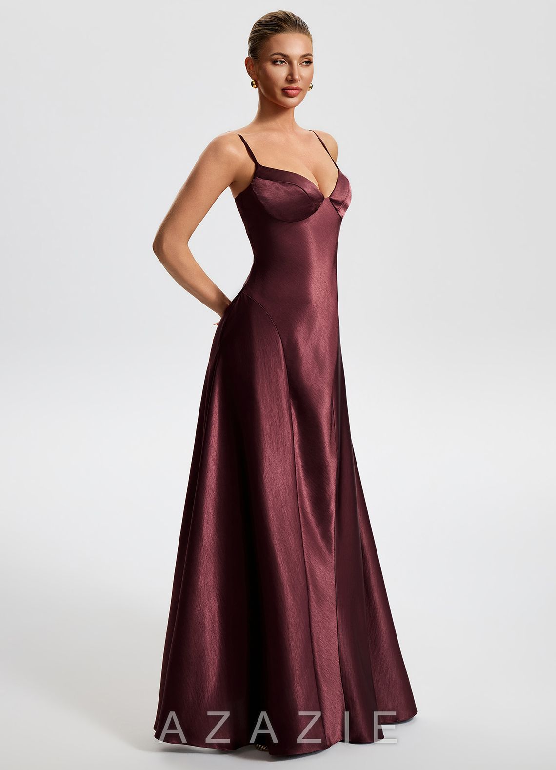Noreen {color} A-Line Maxi Dress  sp_cabernet_#cn472