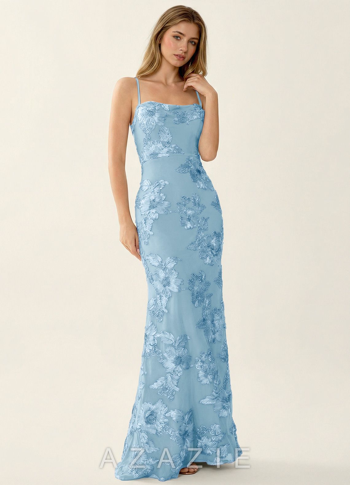 Kailani Sky Blue 3D Floral Lace Corset Mermaid Dress  sp_sky_blue_#se310