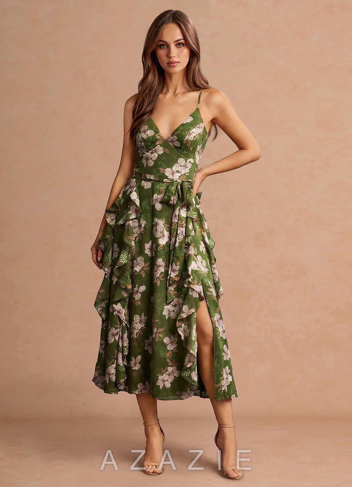 Megan {color} Midi Dress  sp_green_floral_#gf134273