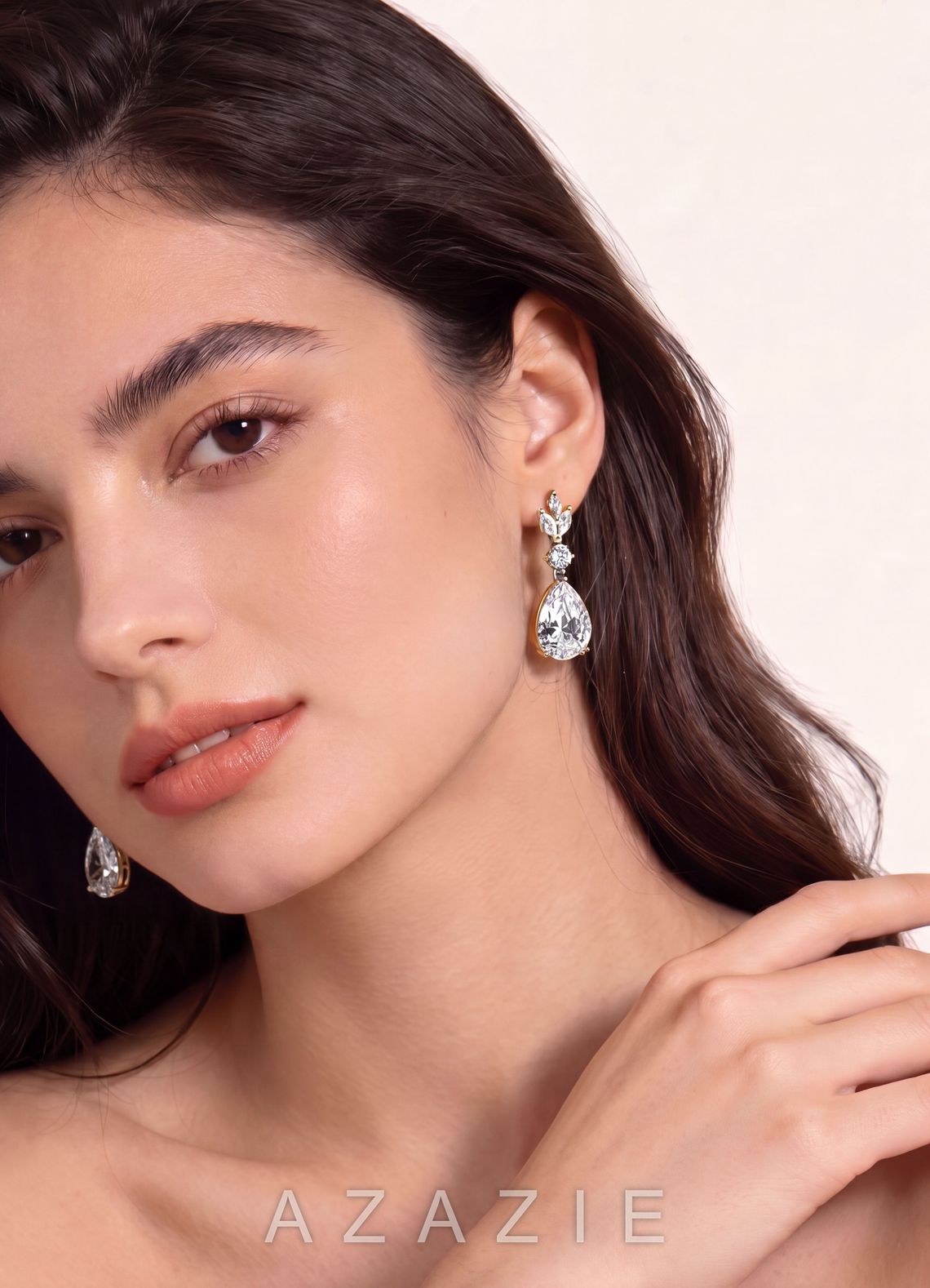 Leaf Teardrop Drop Earrings  gold
