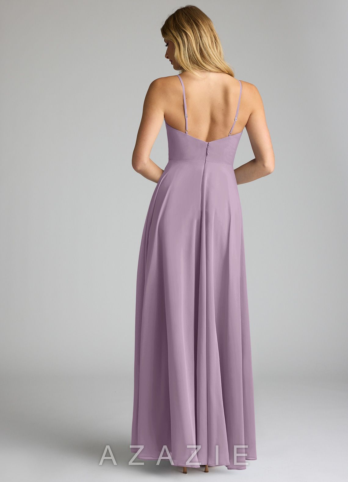 Azazie Akita Wisteria A-Line Chiffon Dress wisteria
