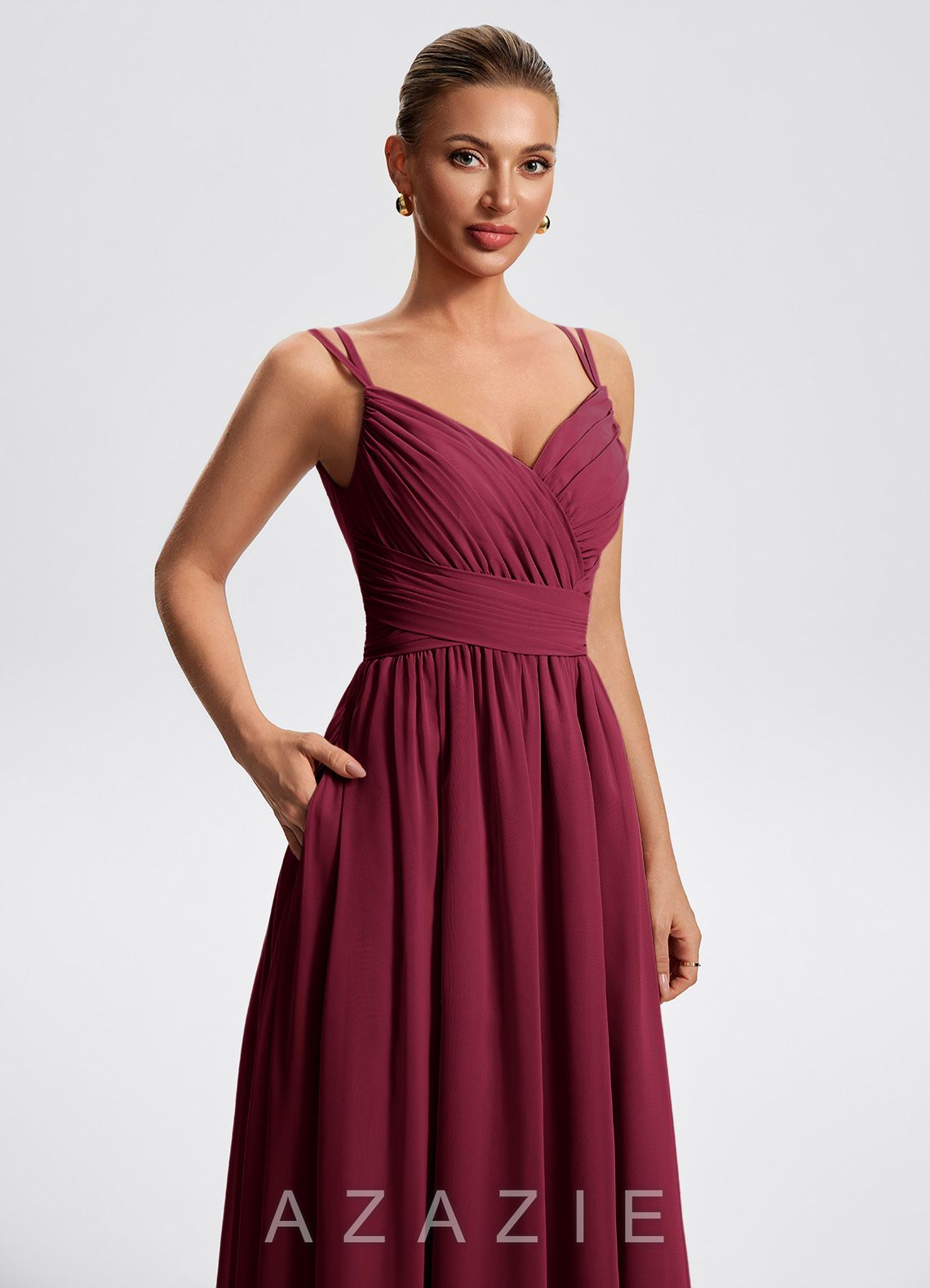 Heloise {color} A-Line Maxi Dress Atelier Dress  sp_burgundy_#bg567