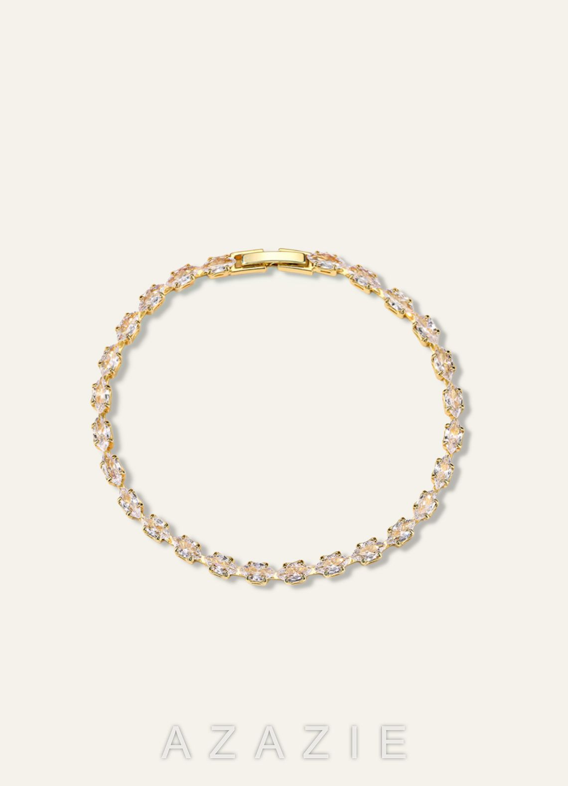 Botanical Leaf & Tennis Zirconia Jewelry Set  gold